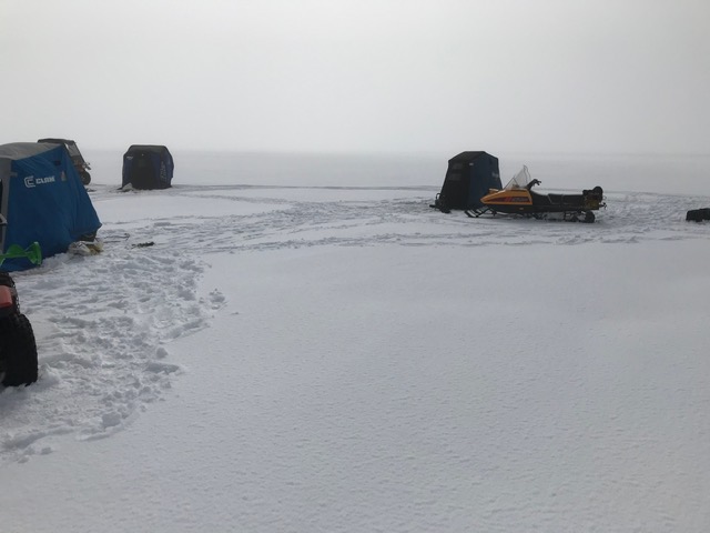 Tents in fog